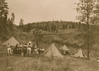 Campamento del autor entre los Spokan 1910 (foto)
