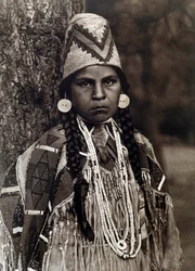 Indio de América: Retrato de una niña Umatilla