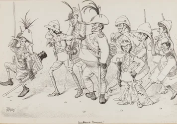 Dan Leons Light Horse, incluyendo caricaturas de Henry Irving, Beerbohm Tree, R.B., W.S. Penley, Forbes Robertson, y E.P., para Punch, noviembre de 1902