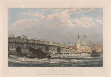 El antiguo London Bridge después de la reparación de 1700 hasta 1831/1832