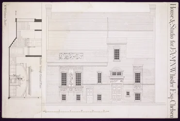 Diseño para casa y estudio para J.A.M. Whistler Esq, Chelsea, c.1877-78
