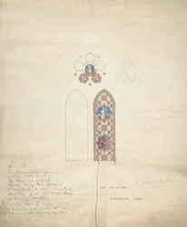 Diseño para vitrales en la iglesia de Ditteridge, ca. 1859