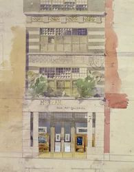 Diseño para la fachada de McLean Fine Art Galleries, Haymarket, Londres