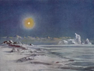 Mirando al oeste desde el cabo Evans, 1911