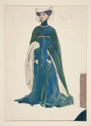 Una dama, boceto de vestuario para Henry Irving