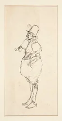 caricatura, de, un, hombre, en, pants