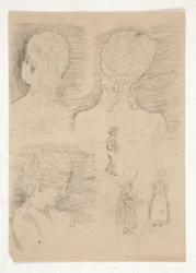 Dibujo de un busto de escultura
