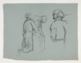 Estudios de figuras para el nombramiento de Sir Galahad, de The Quest of the Holy Grail (una serie de quince pinturas para la Biblioteca Pública de Boston, completada en 1901)