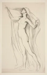 Estudio de figura para mural en el edificio del capitolio estatal en Harrisburg, Pensilvania, 1902-1911 (completado por John Singer Sargent)