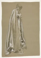 Estudio de figuras para la Infancia de Galahad (?), de La búsqueda del Santo Grial (una serie de 15 pinturas para la Biblioteca Pública de Boston, completada en 1901)