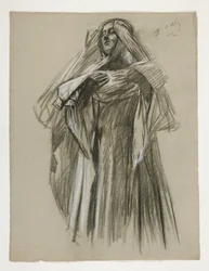 Estudio de figuras para el Infante Galahad, de The Quest of the Holy Grail (primero de una serie de quince murales para la Biblioteca Pública de Boston, terminados en 1901)
