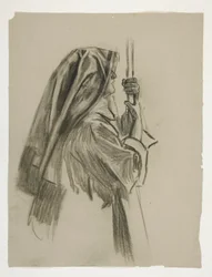 Estudio de figuras para el nombramiento de caballero de Sir Galahad, de The Quest of the Holy Grail (una serie de 15 pinturas para la Biblioteca Pública de Boston, completada en 1901)