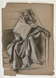 Serie Santo Grial. Estudio de figuras encapuchadas.