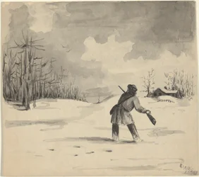 Cazadora en la nieve