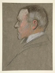 Cabeza de hombre de perfil izquierdo, para la coronación de Eduardo VII