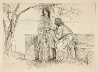 Miranda y Ferdinand, ilustración para el Acto V, Escena i, La Tempestad