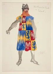 Northumberland - Tabardo, boceto de vestuario para Henry Irving