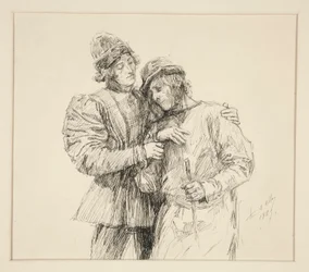 Orlando y Adam, ilustración del Acto II, Escena IV, Como gustéis