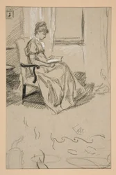Retrato de la Sra. Abbey, leyendo