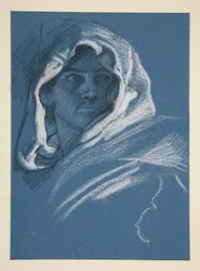 retrato, de, un, encapuchado, joven