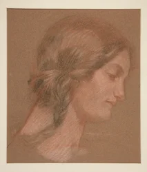 retrato, de, un, mujer, en perfil