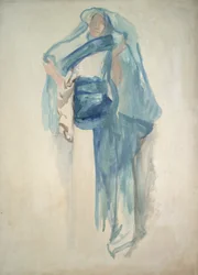 Estudio posible para una de las virtudes cautivas, estudio de figura para