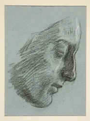 perfil, de, un, mujer joven