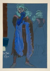 Six Piers of Exton, boceto de vestuario para Henry Irving