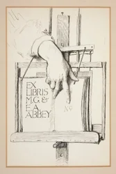 Boceto para Ex Libris: M.G. y E.A. Abadía