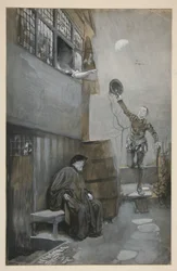 Sketch for Nighttime Rendezvous - 3 figuras: dos hombres, una mujer