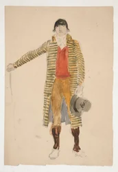 Boceto de un hombre - estudio de vestuario para La Tosca(?)