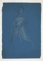 Boceto de una mujer: ¿estudio de vestuario para una obra de teatro?
