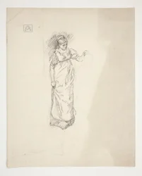 Bosquejo de una mujer - ilustración no identificada