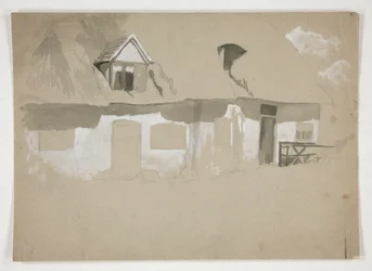 Bosquejo del exterior de una casa de campo