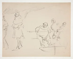 Estudios para una obra de Shakespeare no identificada (¿Falstaff?) (anverso y reverso)