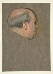 Estudio. Hombre calvo para la Coronación de Eduardo VII