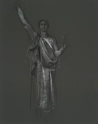 Estudio para la figura alegórica del arte, rondel en la rotonda del edificio del capitolio del estado de Pensilvania, Harrisburg, 1902-1911