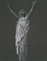 Estudio para la figura de Religión rondel en la rotonda del edificio del capitolio estatal en Harrisburg, Pensilvania, 1902-1911