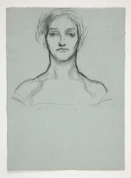 Estudio para pastel (.2228): Retrato de una mujer joven