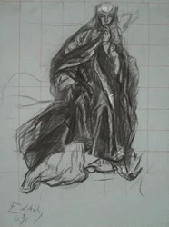 Estudio para la Reina, de The Play Scene, Hamlet, acto 3, escena 2