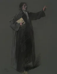 Estudio para la figura de Johann Kelpius, en