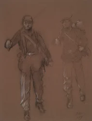 Estudio para las figuras de dos soldados de la Guerra Civil, en