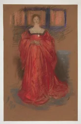 Estudio de una mujer con traje renacentista - (¿ilustración no identificada para una obra de Shakespeare?)