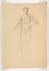 Estudio de una figura femenina alegórica para mural en el edificio del capitolio estatal en Harrisburg, Pensilvania, 1902-1911 (completado por John Singer Sargent)