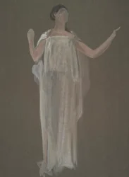 Estudio de figura no identificada para proyecto mural en el edificio del capitolio del estado de Pensilvania, Harrisburg, 1902-1911