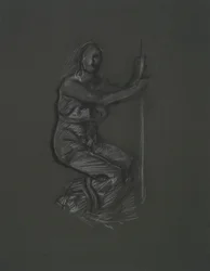Estudio de figuras no identificadas para el proyecto mural en el edificio del capitolio del estado de Pensilvania, Harrisburg, 1902-1911