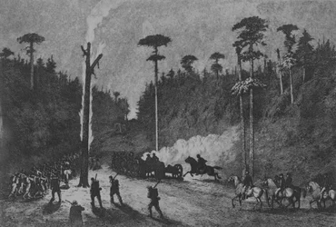 Una marcha nocturna, Placa 16 de Estudios de la vida del Gran Ejército, 1876
