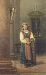 Niña italiana en la iglesia