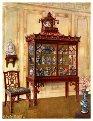 Vitrina tallada en estilo chino de Chippendale, 1911-1912