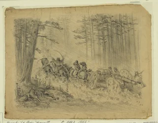Una marcha tormentosa--(Artillería)--Spotsylvania Court House Resumen/medio